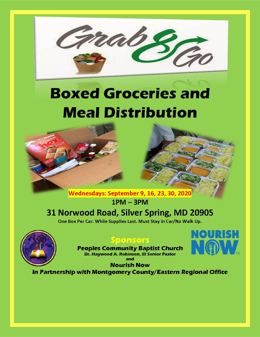 Grab Go Boxed Groceries And Meal Distribution Wednesday September 23 1 3pm Food Resources Chinese Covid19 Information Portal Montgomery County Maryland