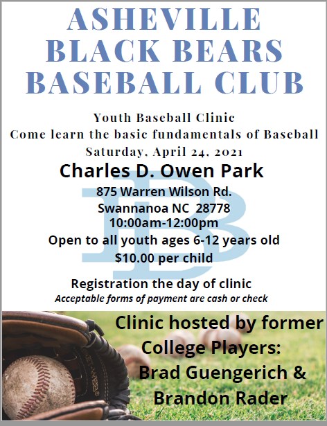 Asheville Black Bears Baseball Clinic Charles D Owen Park