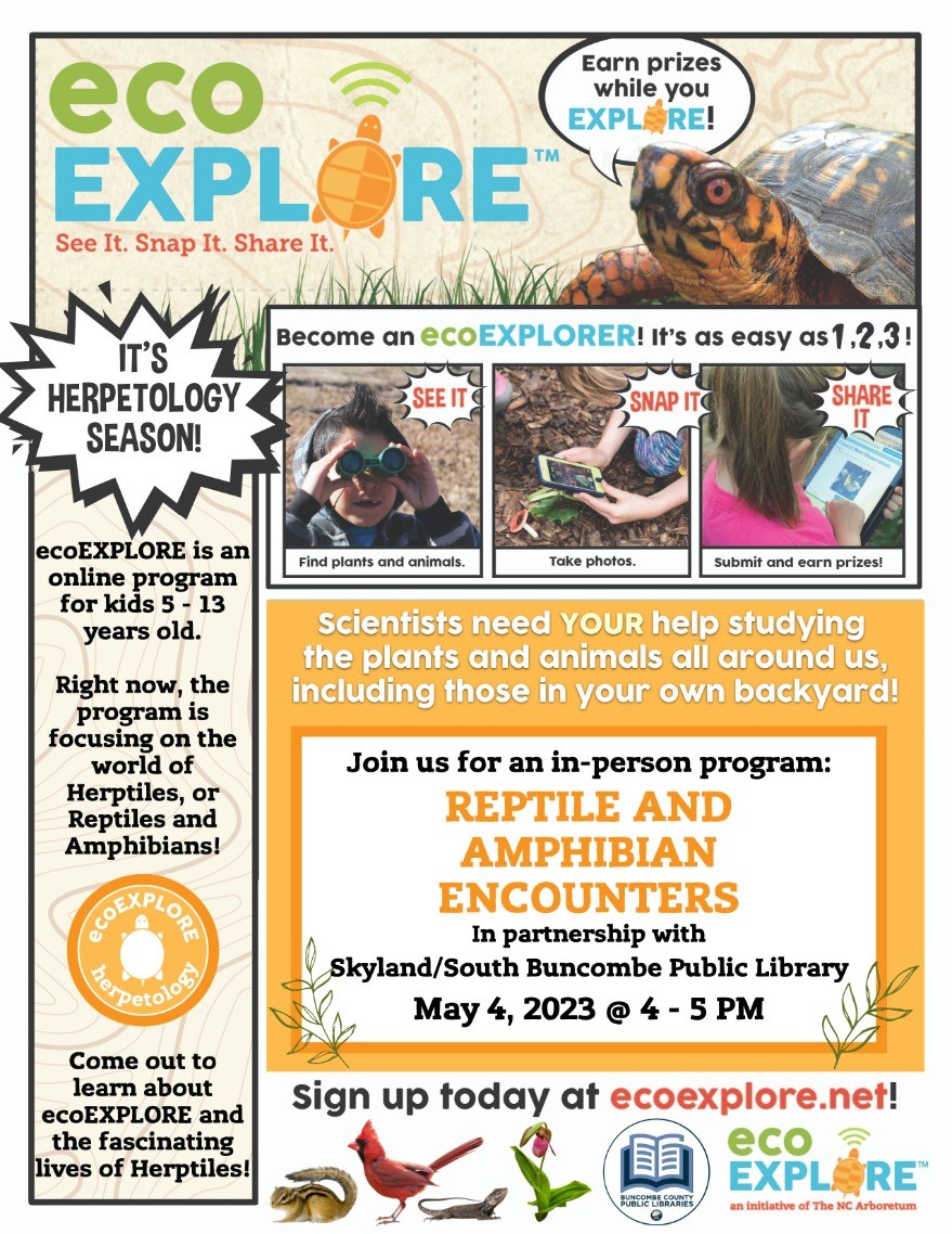 Skyland South Buncombe Library Herpetology Flyer