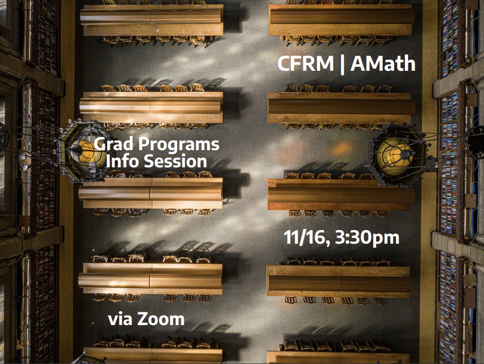AMATH/CFRM Grad Programs Info Session for UW Undergrads – 11/16 | UW
