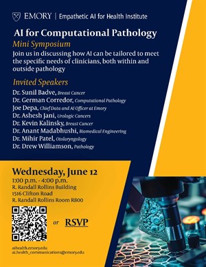 AI for Computational Pathology, Wednesday, June 12, 2024, 1 - 4pm 