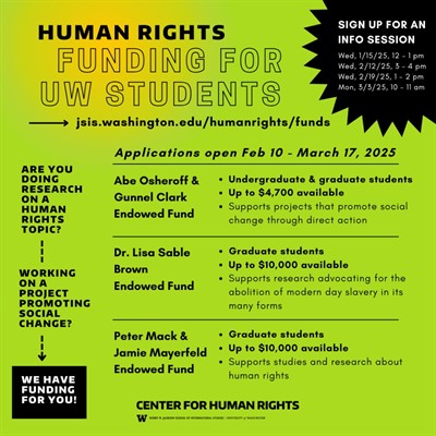 Info Session | Human Rights Funding for UW Students