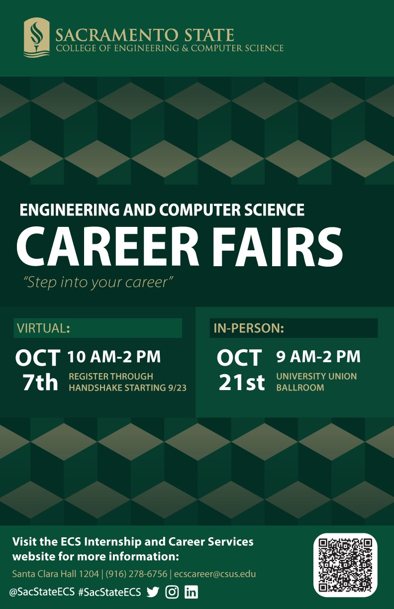 Engineering & Computer Science Virtual Career Fair, Friday, October 7